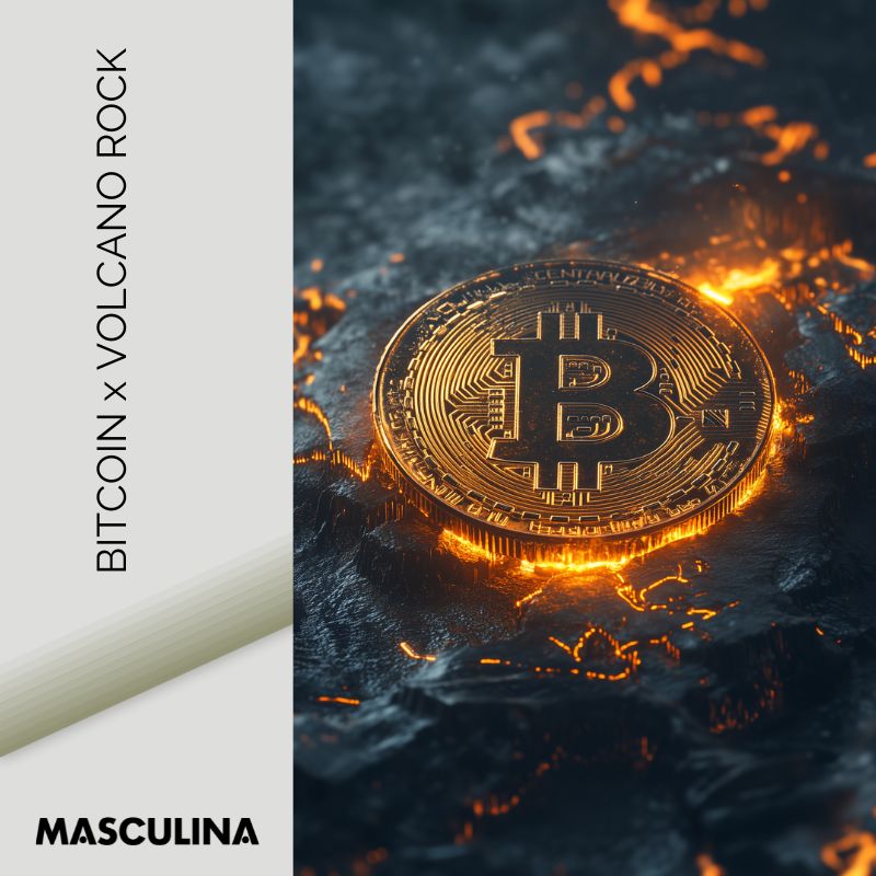 BITCOIN x VOLCANO ROCK*Dibond*40x60*Dibond*Kunstwerk*Masculina.nl