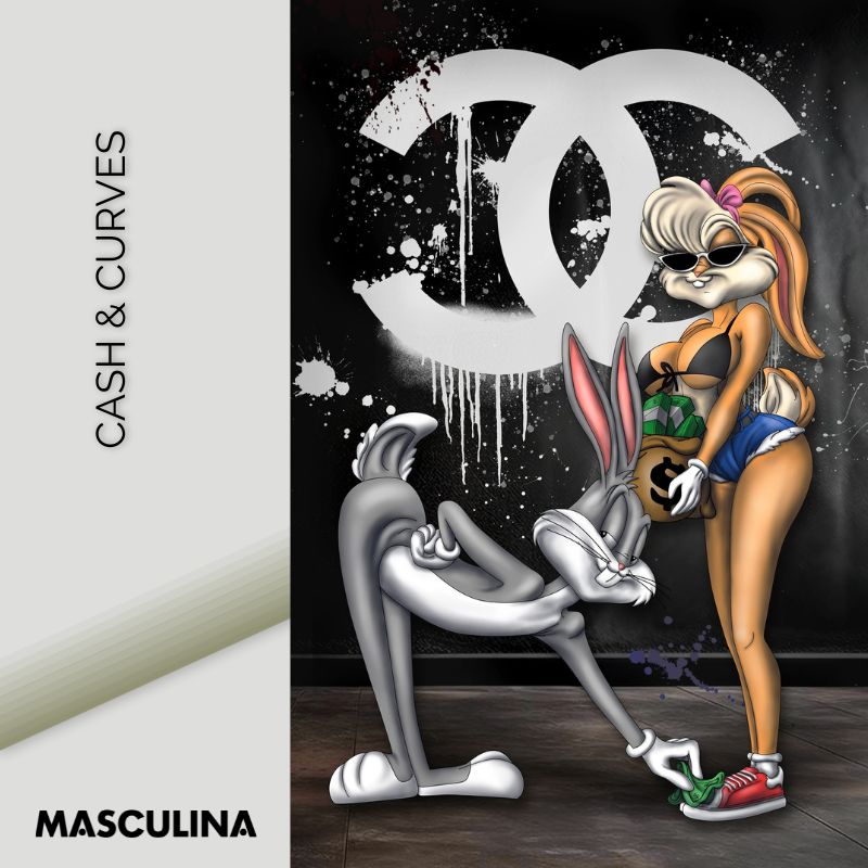CASH & CURVES*Dibond*40x60*Dibond*Kunstwerk*Masculina.nl