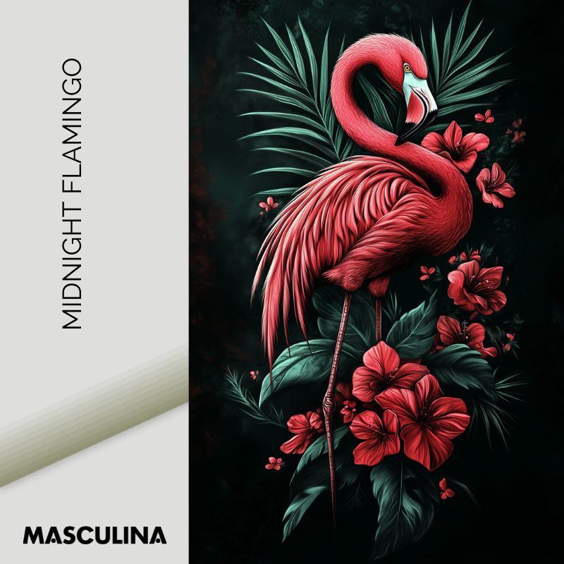 MIDNIGHT FLAMINGO*Canvas*40x60*Baklijst*Kunstwerk*Masculina.nl