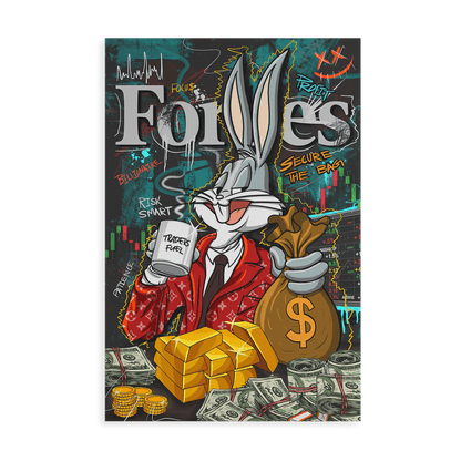 BILLIONAIRE BUNNY*Canvas*40x60 cm*Canvas*Kunstwerk*Masculina.nl