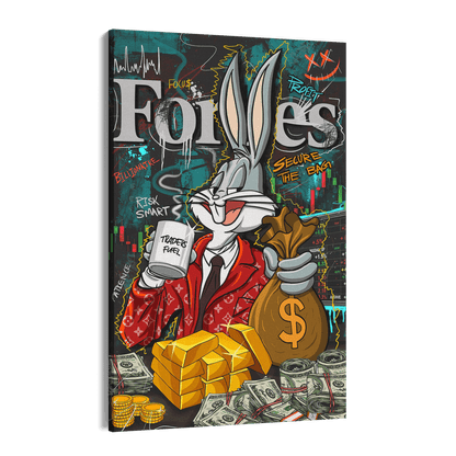 BILLIONAIRE BUNNY*Canvas*40x60 cm*Canvas*Kunstwerk*Masculina.nl