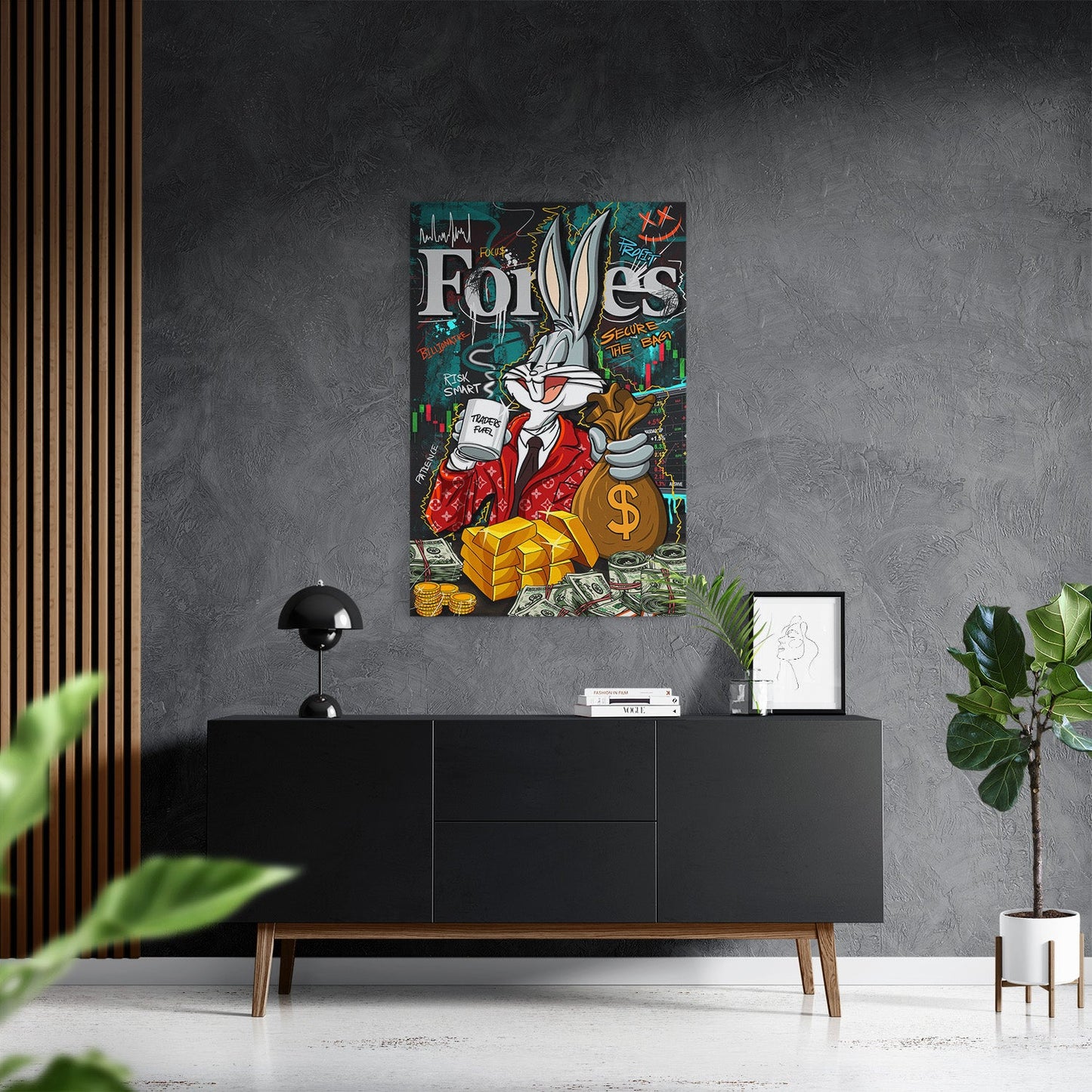 BILLIONAIRE BUNNY*Canvas*40x60 cm*Canvas*Kunstwerk*Masculina.nl