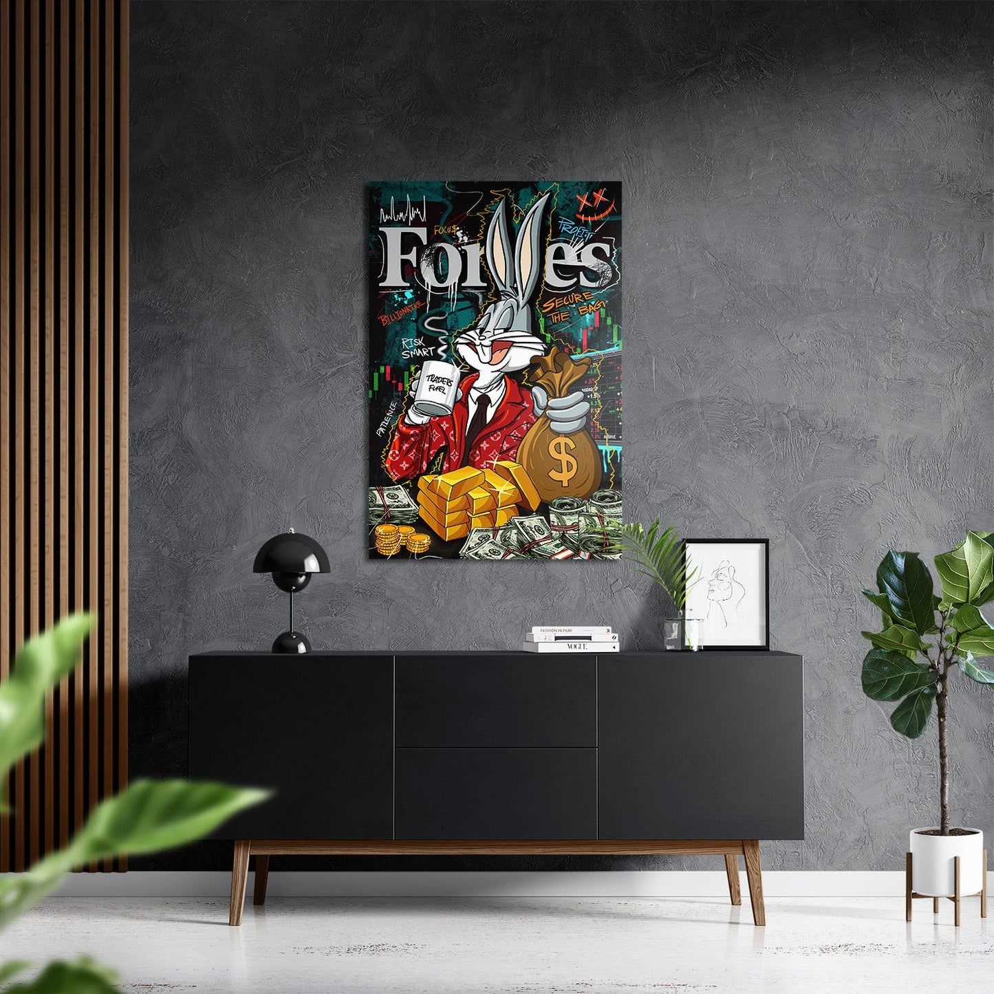 BILLIONAIRE BUNNY*Dibond*40x60 cm*Dibond*Kunstwerk*Masculina.nl