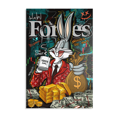 BILLIONAIRE BUNNY*Dibond*40x60 cm*Dibond*Kunstwerk*Masculina.nl