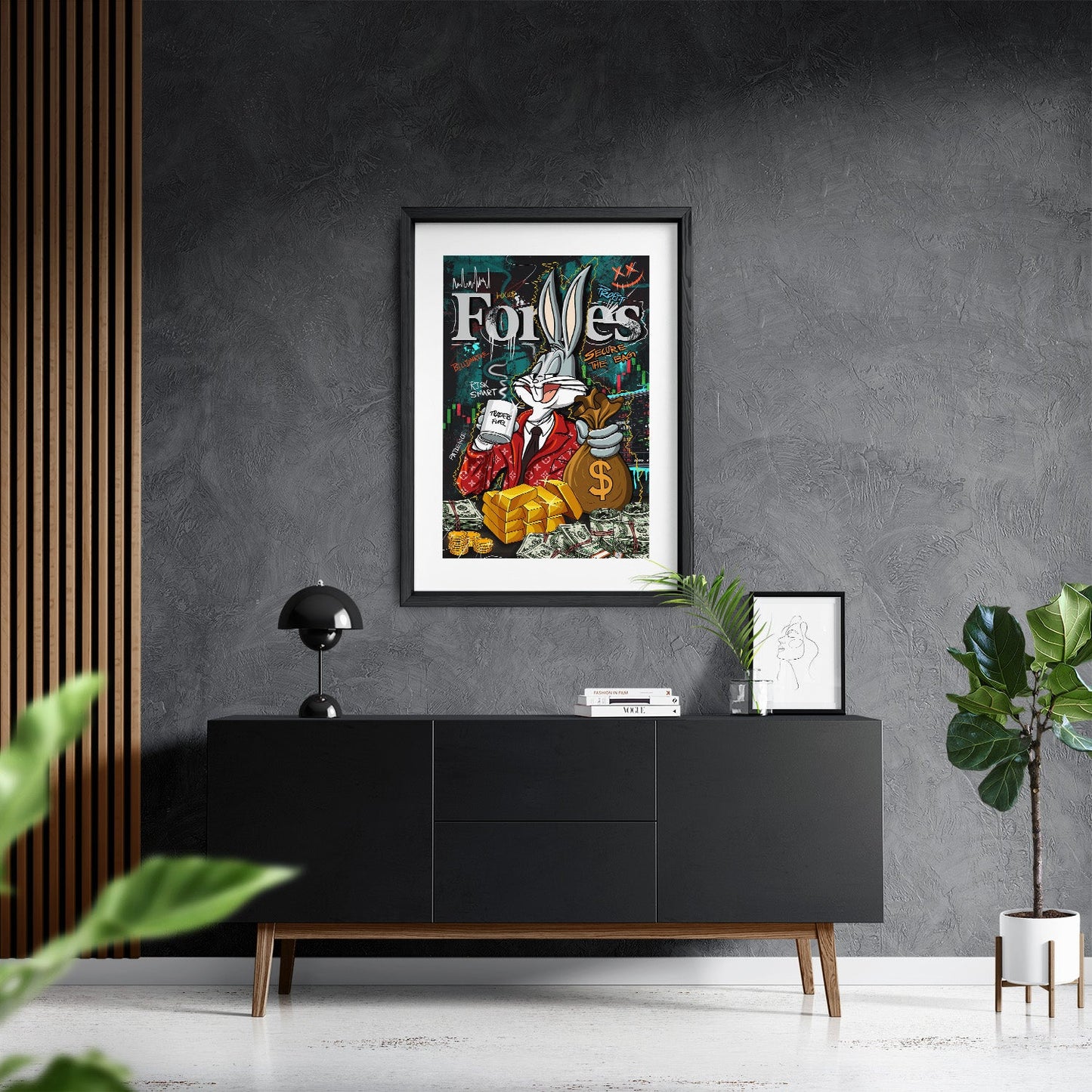 BILLIONAIRE BUNNY*Papier*40x60 cm*Papier*Kunstwerk*Masculina.nl