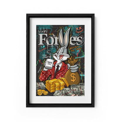BILLIONAIRE BUNNY*Papier*40x60 cm*Papier*Kunstwerk*Masculina.nl