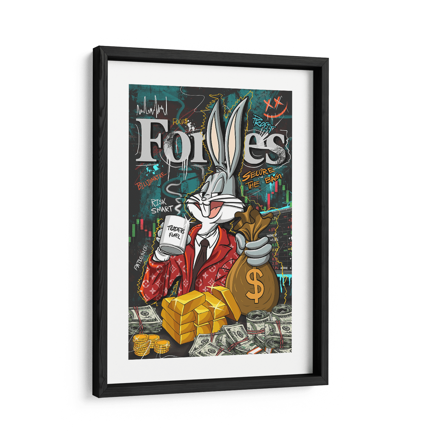 BILLIONAIRE BUNNY*Papier*40x60 cm*Papier*Kunstwerk*Masculina.nl