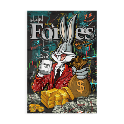 BILLIONAIRE BUNNY*Plexiglas*40x60 cm*Plexiglas*Kunstwerk*Masculina.nl