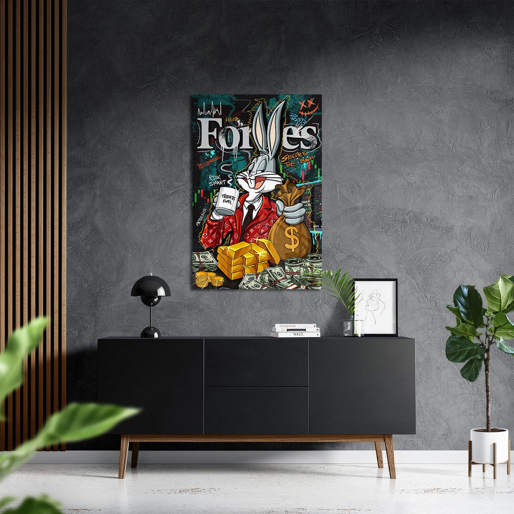 BILLIONAIRE BUNNY*Plexiglas*40x60 cm*Plexiglas*Kunstwerk*Masculina.nl