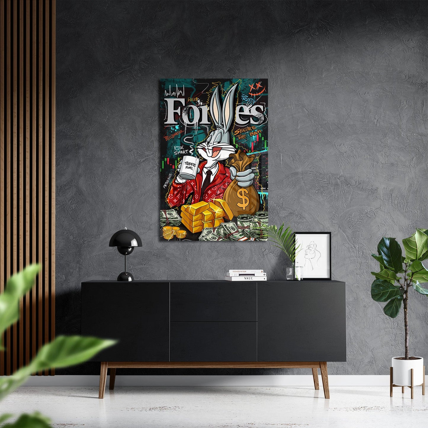 BILLIONAIRE BUNNY*Plexiglas*40x60 cm*Plexiglas*Kunstwerk*Masculina.nl