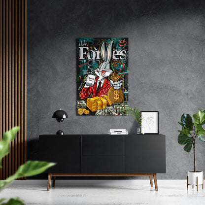 BILLIONAIRE BUNNY*Plexiglas*40x60 cm*Plexiglas*Kunstwerk*Masculina.nl