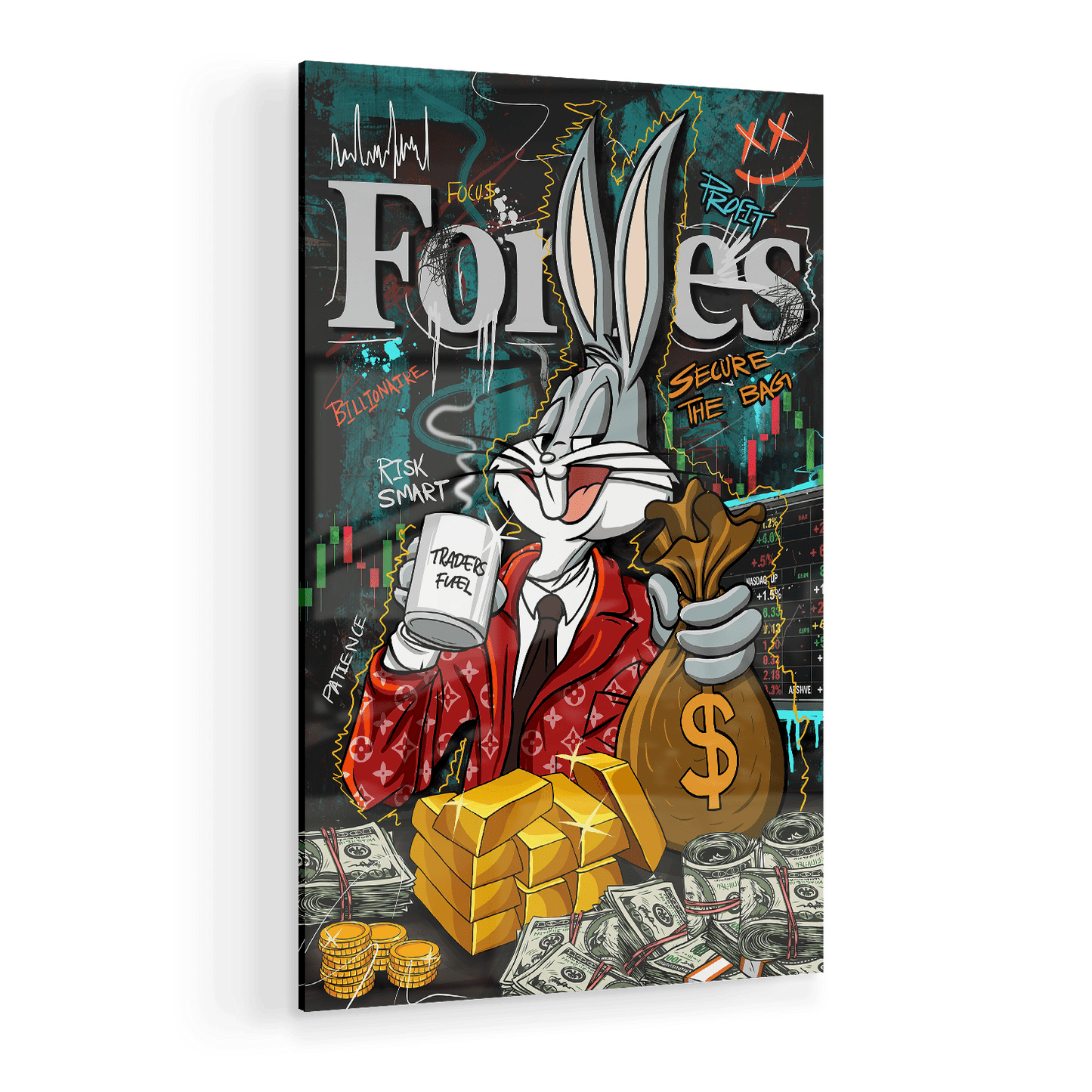 BILLIONAIRE BUNNY*Plexiglas*40x60 cm*Plexiglas*Kunstwerk*Masculina.nl