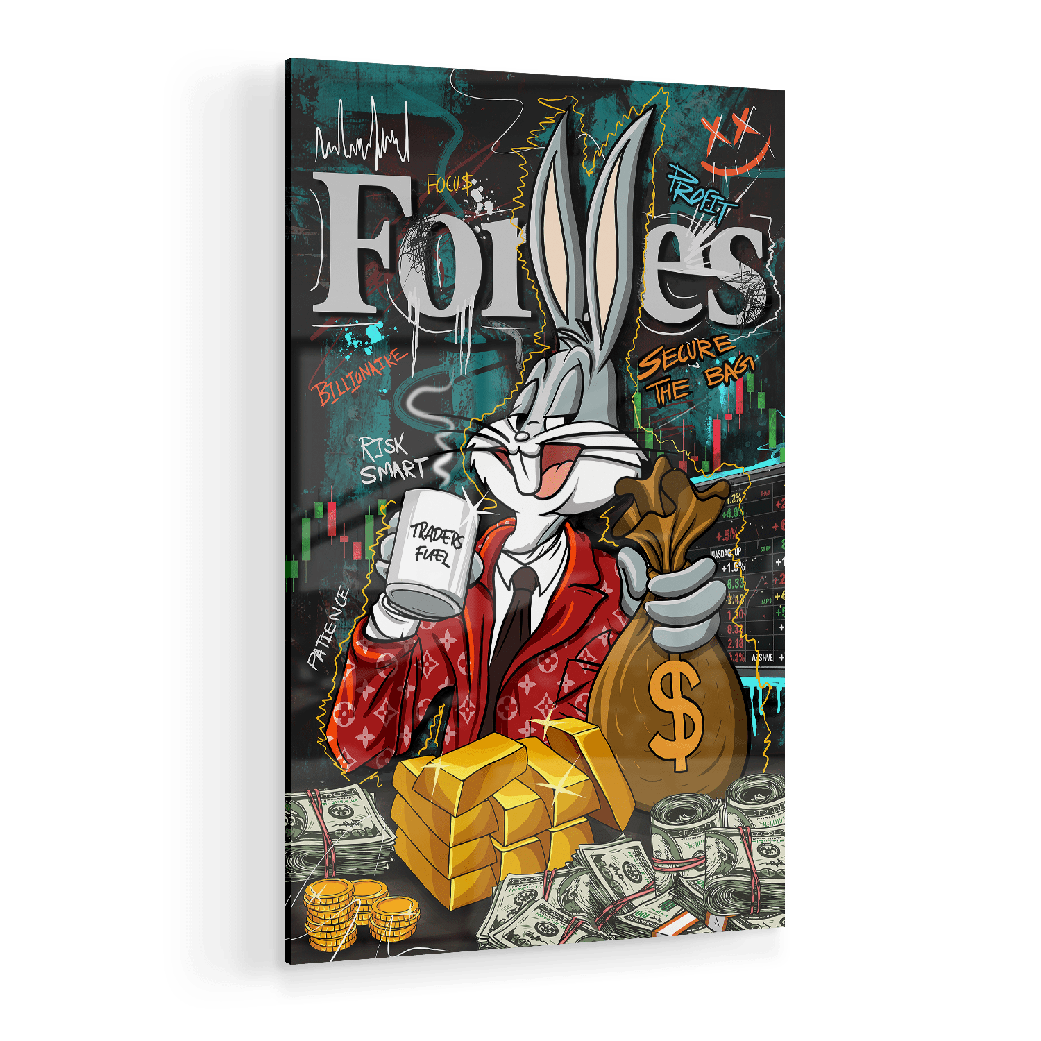 BILLIONAIRE BUNNY*Plexiglas*40x60 cm*Plexiglas*Kunstwerk*Masculina.nl