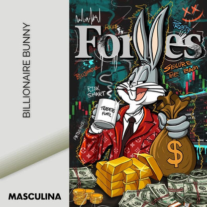 BILLIONAIRE BUNNY*Plexiglas*40x60 cm*Plexiglas*Kunstwerk*Masculina.nl