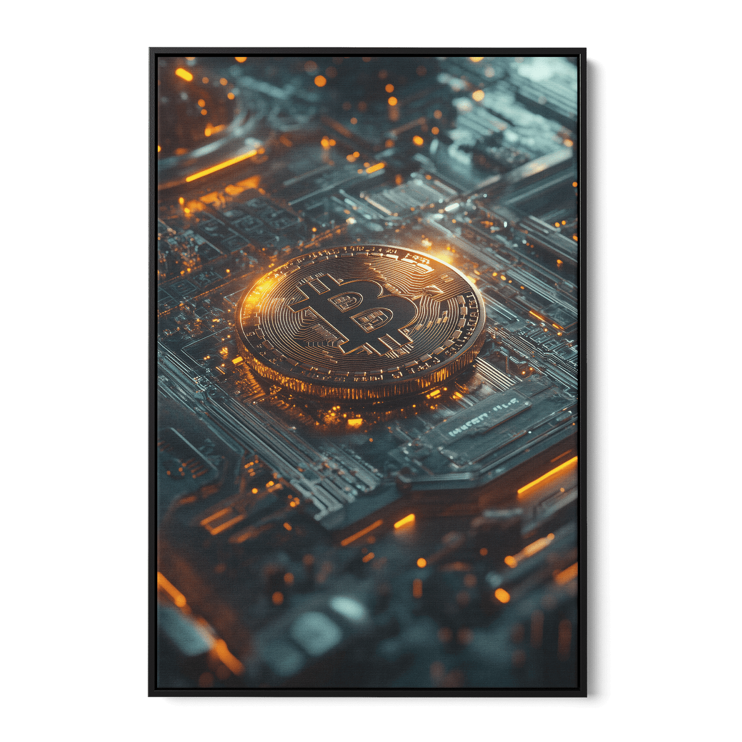 BITCOIN x BLOCKCHAIN*Canvas*40x60*Baklijst*Kunstwerk*Masculina.nl