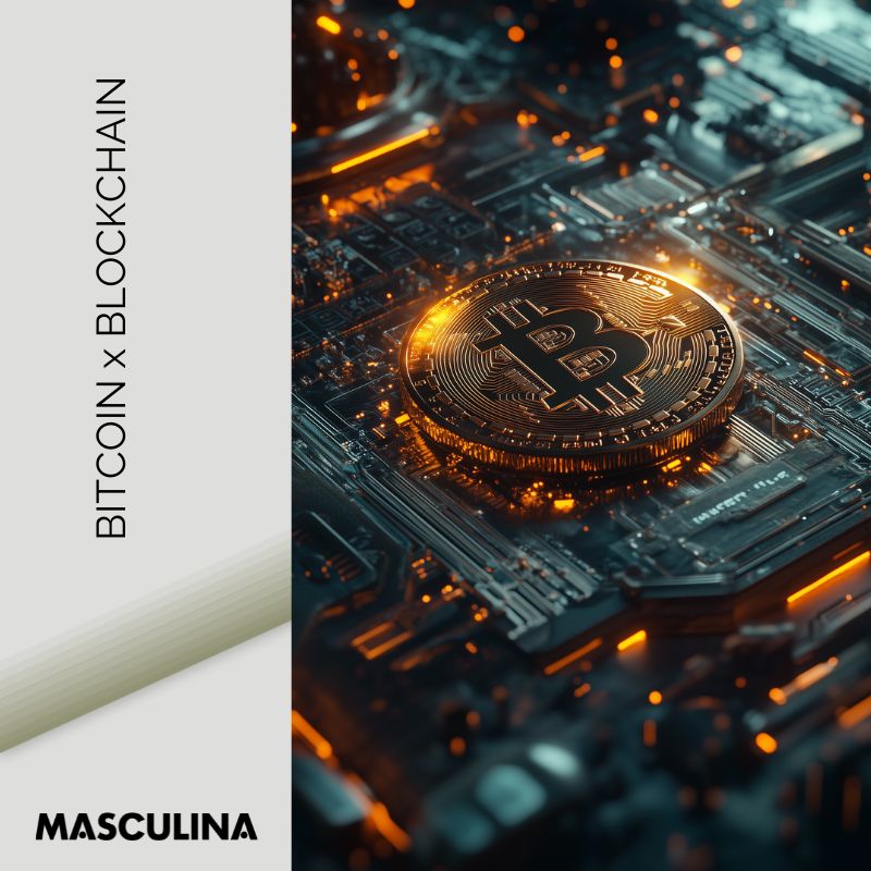 BITCOIN x BLOCKCHAIN*Dibond*40x60*Dibond*Kunstwerk*Masculina.nl