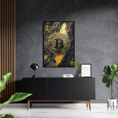 BITCOIN x MARBLE*Canvas*40x60*Baklijst*Kunstwerk*Masculina.nl