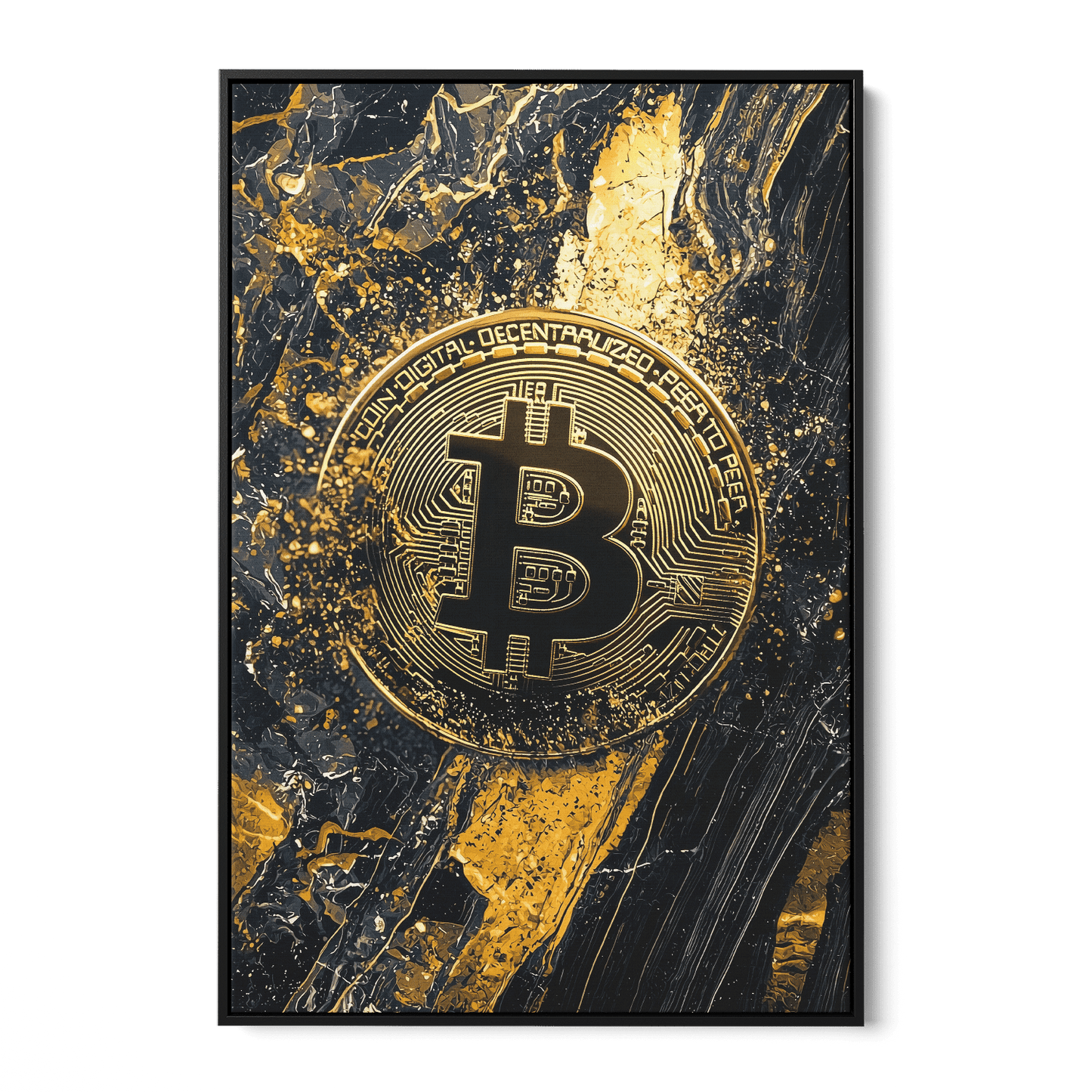 BITCOIN x MARBLE*Canvas*40x60*Baklijst*Kunstwerk*Masculina.nl