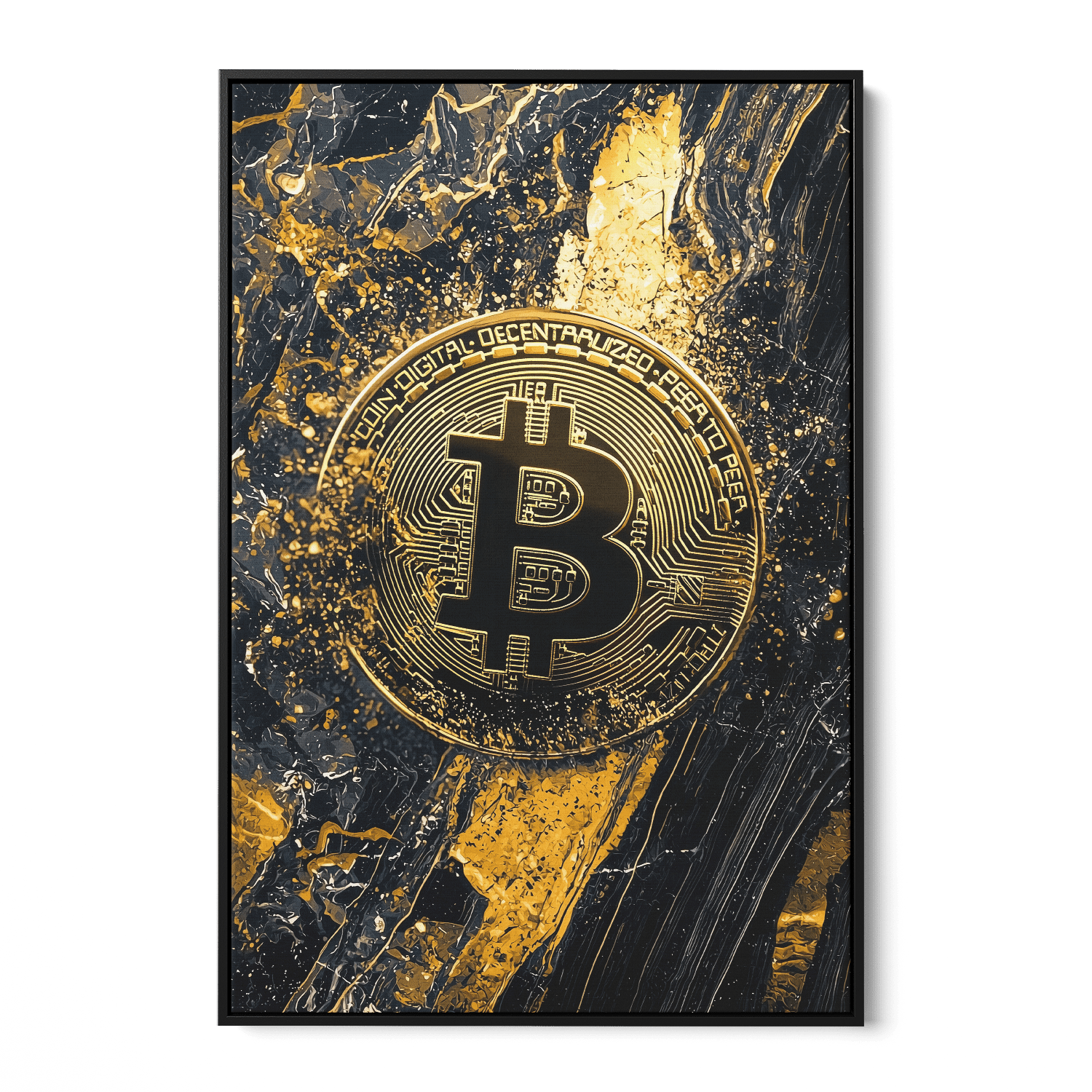 BITCOIN x MARBLE*Canvas*40x60*Baklijst*Kunstwerk*Masculina.nl