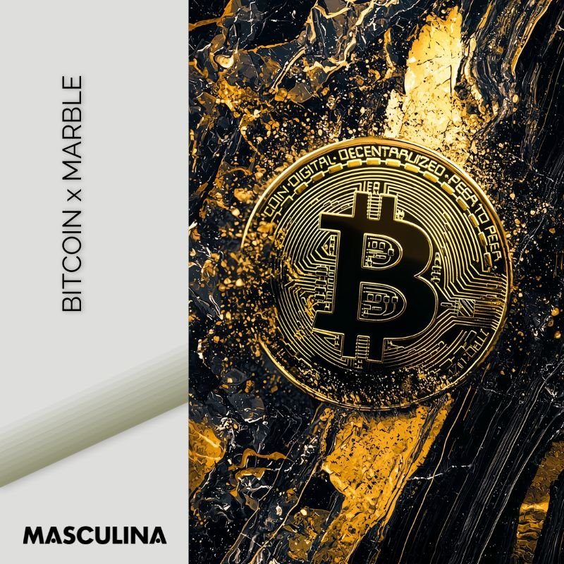 BITCOIN x MARBLE*Dibond*40x60*Dibond*Kunstwerk*Masculina.nl
