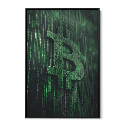 BITCOIN x MATRIX*Canvas*40x60*Baklijst*Kunstwerk*Masculina.nl