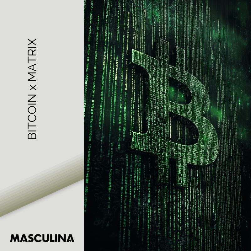 BITCOIN x MATRIX*Plexiglas*40x60*Plexiglas*Kunstwerk*Masculina.nl