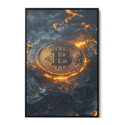 BITCOIN x VOLCANO ROCK*Canvas*40x60*Baklijst*Kunstwerk*Masculina.nl