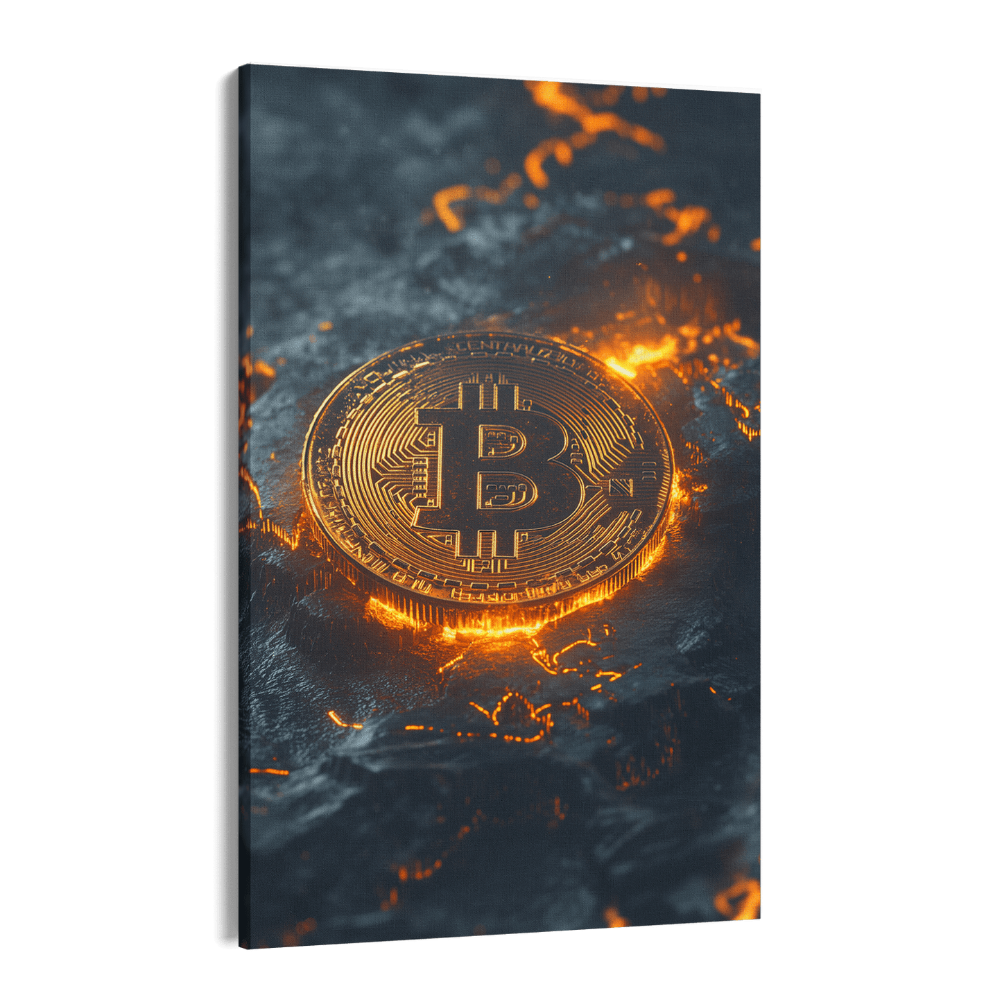 BITCOIN x VOLCANO ROCK*Canvas*40x60*Canvas*Kunstwerk*Masculina.nl