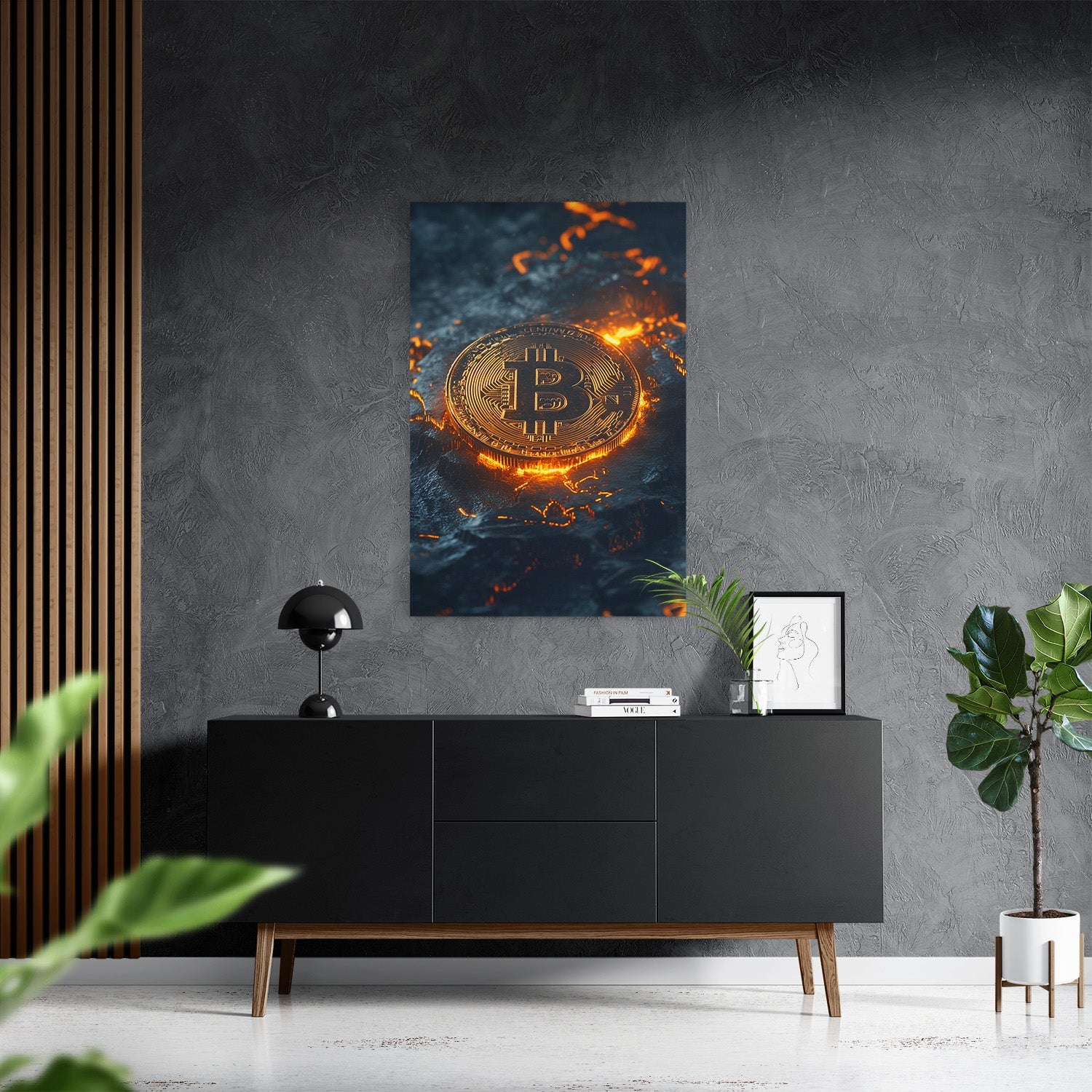BITCOIN x VOLCANO ROCK*Canvas*40x60*Canvas*Kunstwerk*Masculina.nl