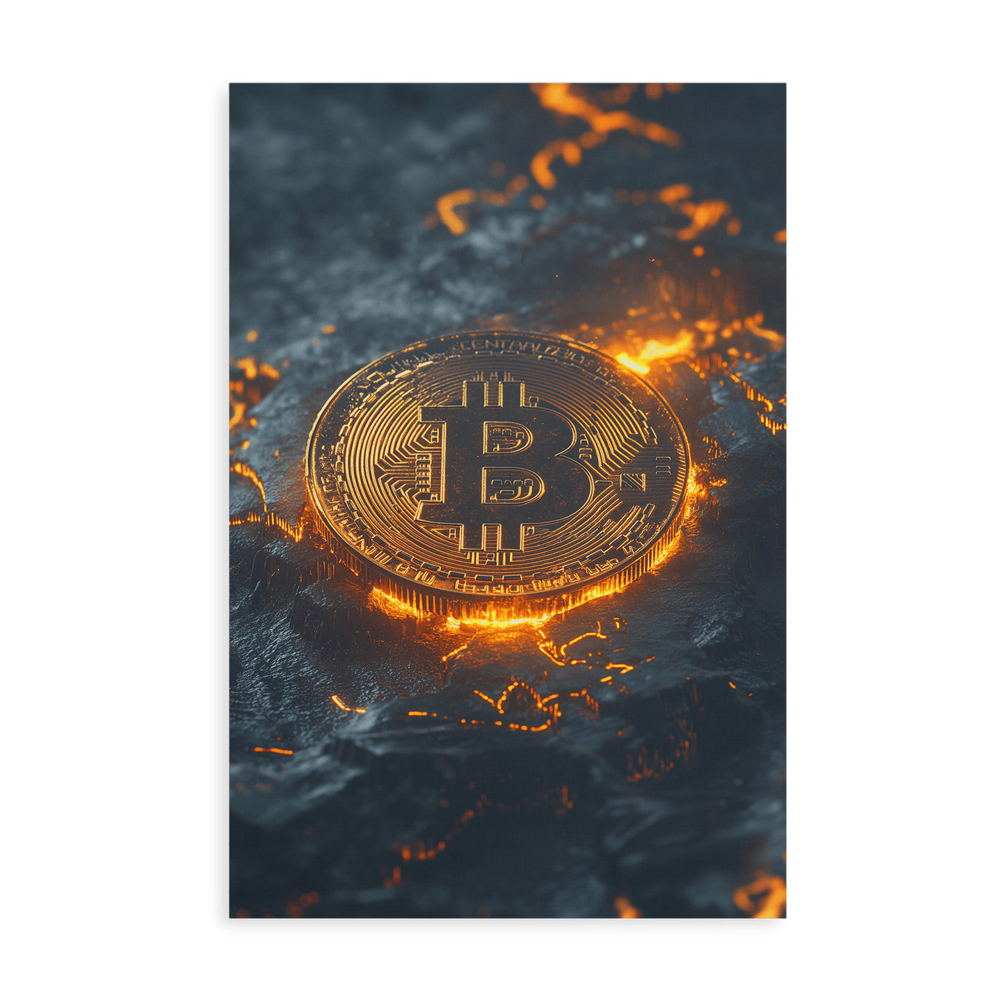BITCOIN x VOLCANO ROCK*Canvas*40x60*Canvas*Kunstwerk*Masculina.nl