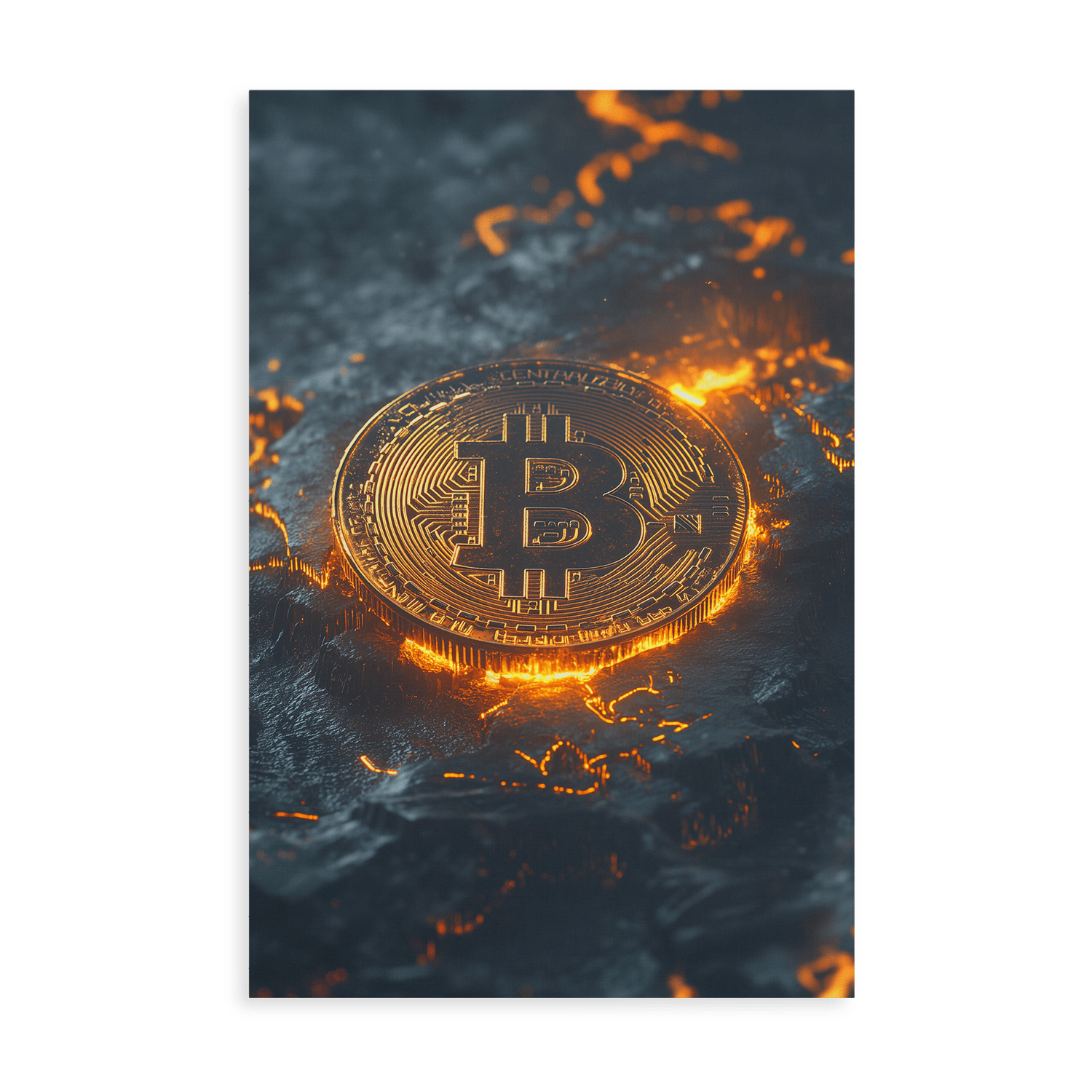 BITCOIN x VOLCANO ROCK*Canvas*40x60*Canvas*Kunstwerk*Masculina.nl