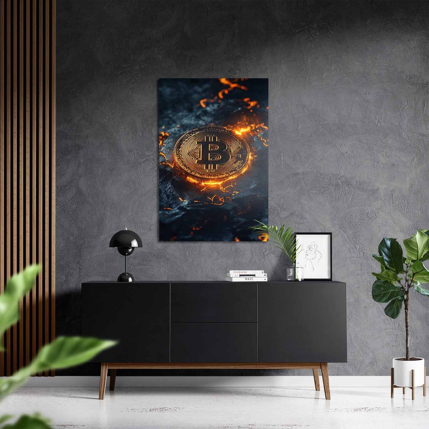 BITCOIN x VOLCANO ROCK*Dibond*40x60*Dibond*Kunstwerk*Masculina.nl