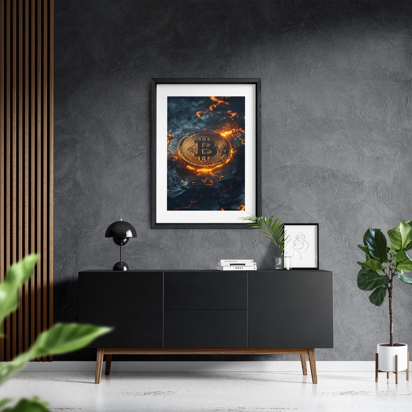 BITCOIN x VOLCANO ROCK*Papier*40x60*Papier*Kunstwerk*Masculina.nl