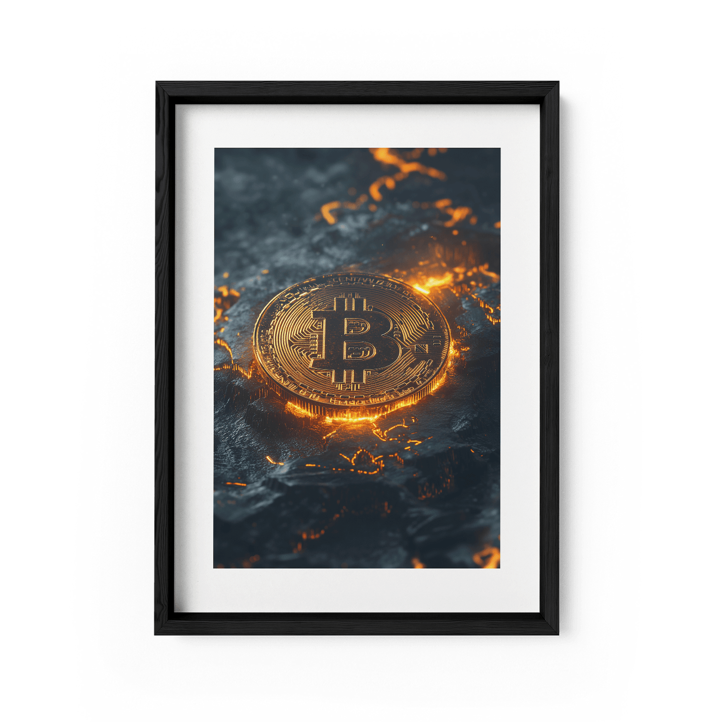 BITCOIN x VOLCANO ROCK*Papier*40x60*Papier*Kunstwerk*Masculina.nl