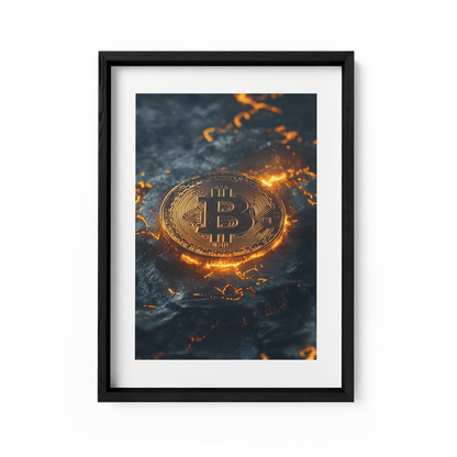 BITCOIN x VOLCANO ROCK*Papier*40x60*Papier*Kunstwerk*Masculina.nl