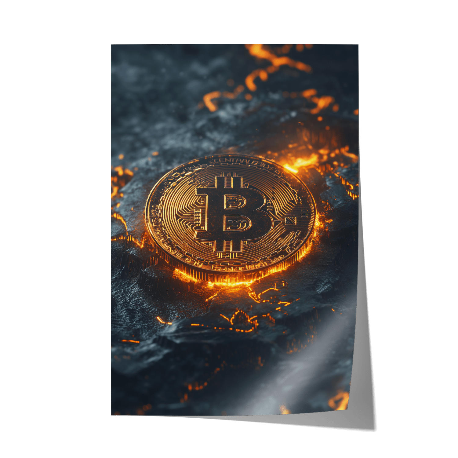 BITCOIN x VOLCANO ROCK*Papier*40x60*Papier*Kunstwerk*Masculina.nl