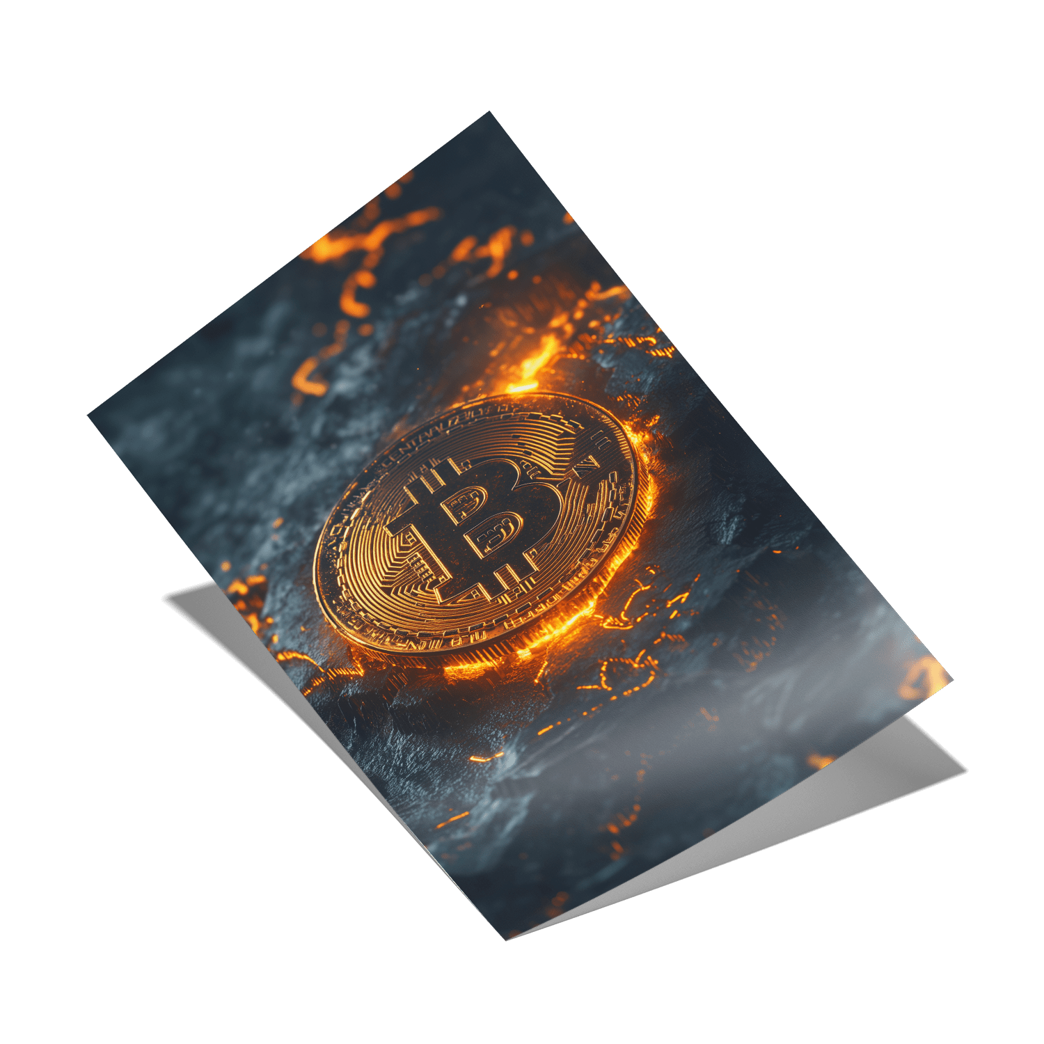 BITCOIN x VOLCANO ROCK*Papier*40x60*Papier*Kunstwerk*Masculina.nl