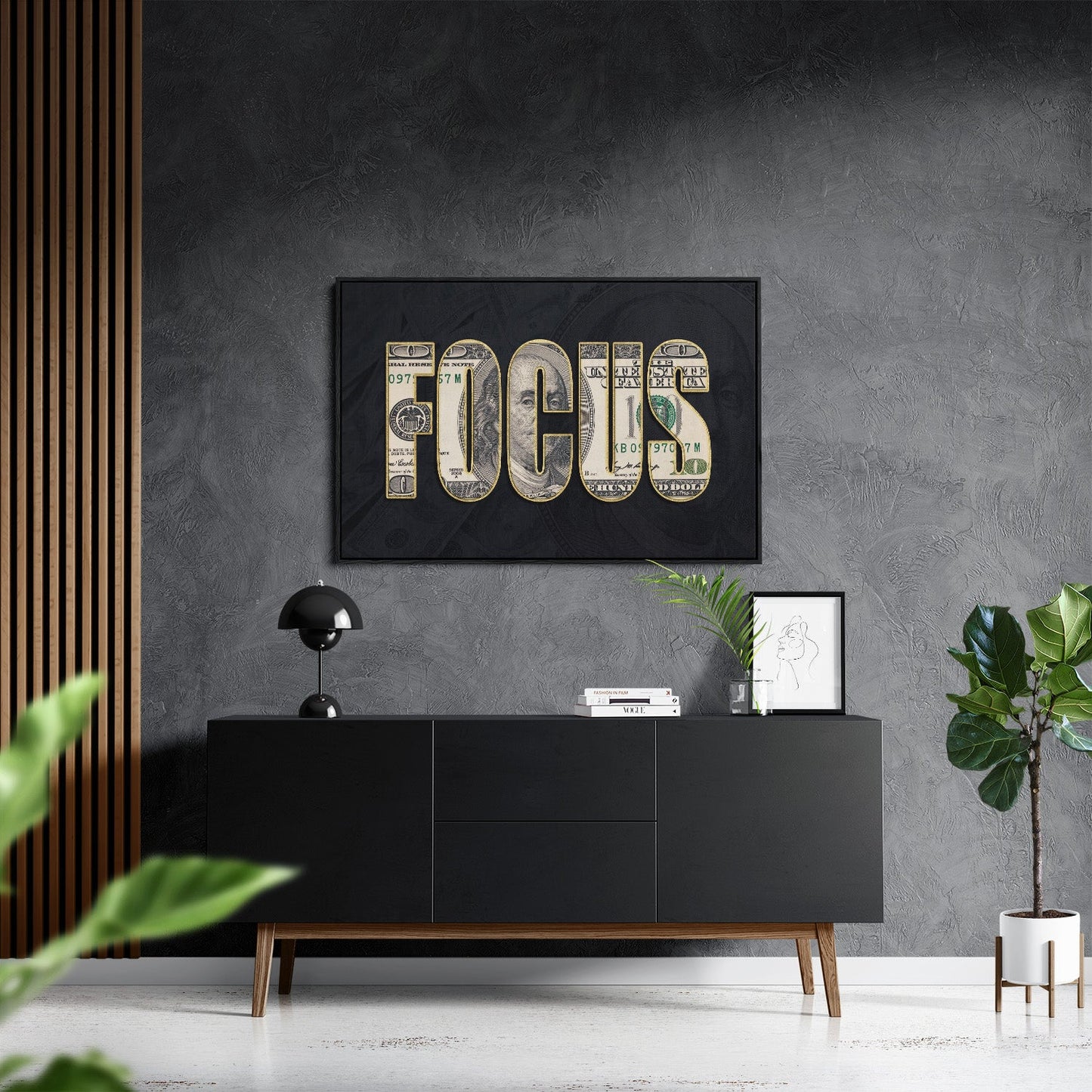 DOLLAR - FOCUS*Canvas*60x40*Baklijst*Kunstwerk*Masculina.nl