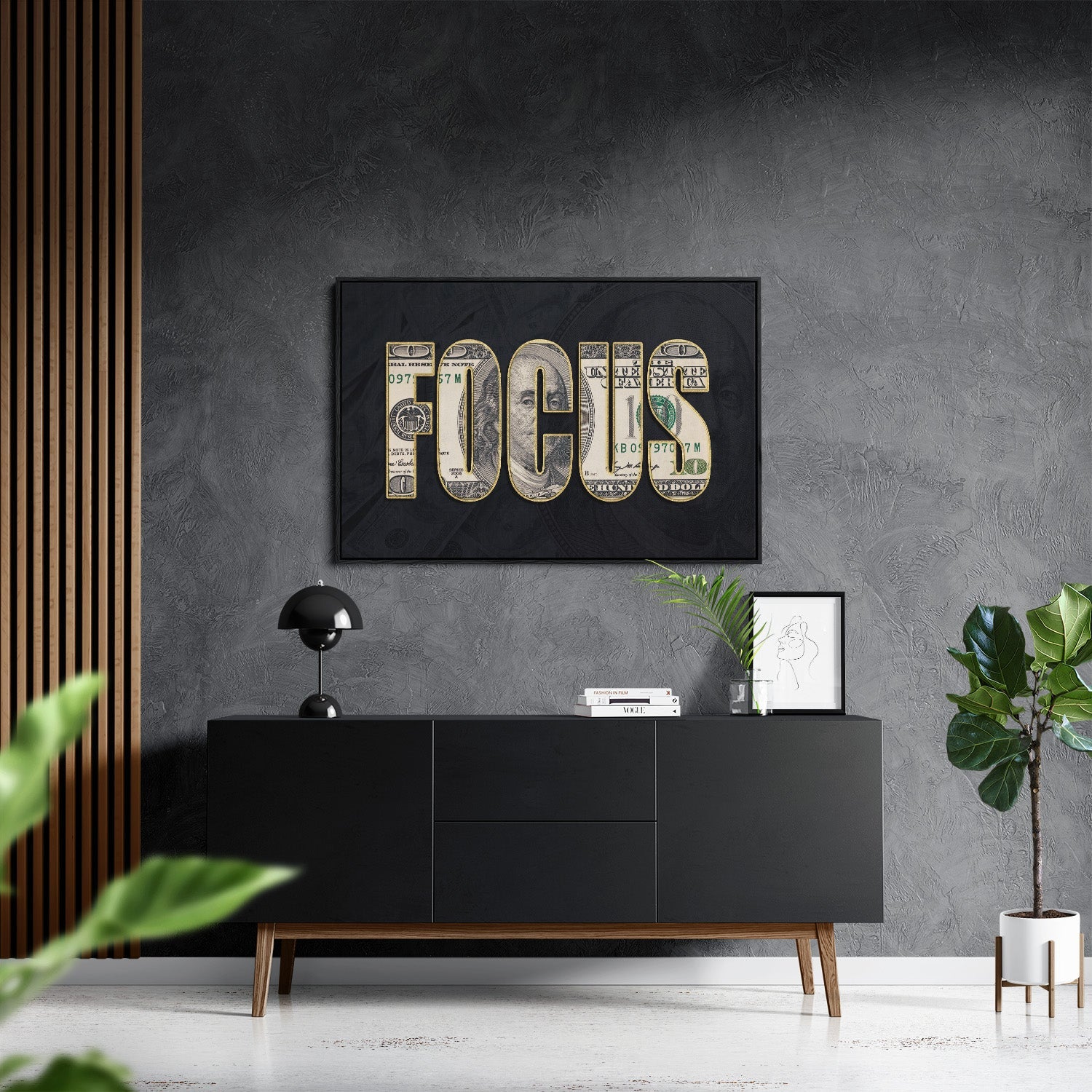 DOLLAR - FOCUS*Canvas*60x40*Baklijst*Kunstwerk*Masculina.nl