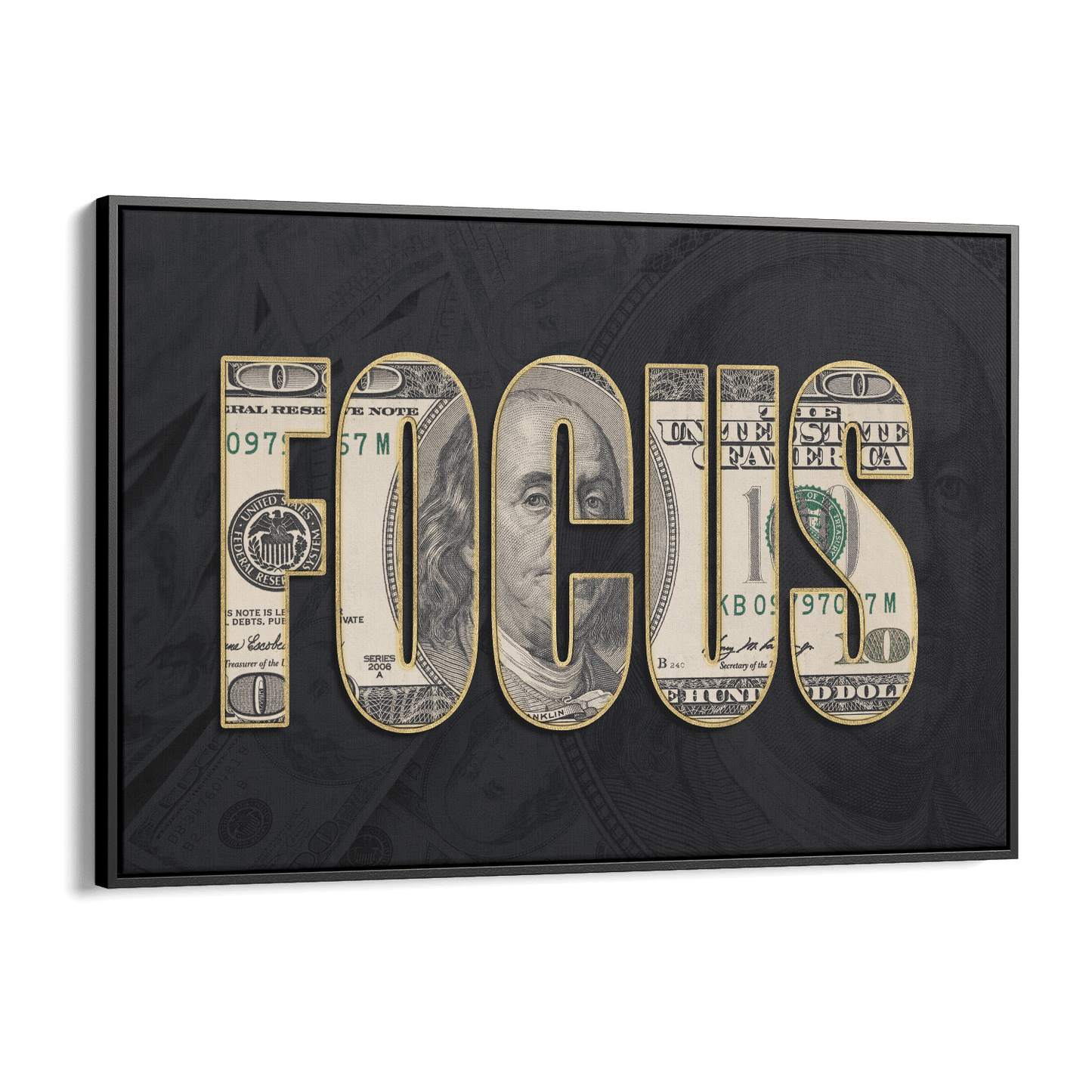 DOLLAR - FOCUS*Canvas*60x40*Baklijst*Kunstwerk*Masculina.nl