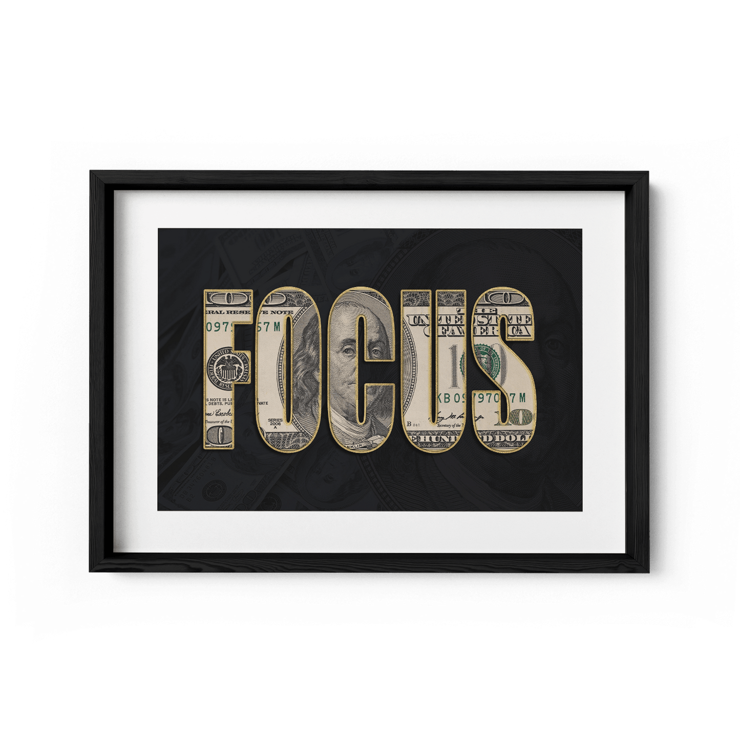DOLLAR - FOCUS*Papier*60x40*Papier*Kunstwerk*Masculina.nl