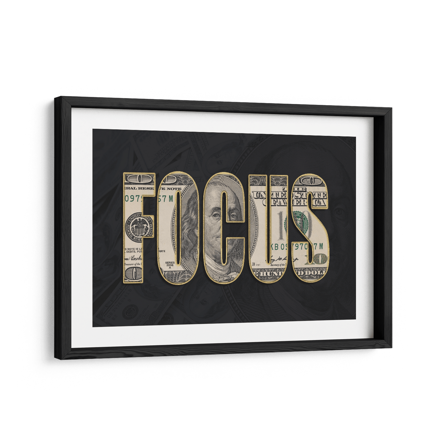 DOLLAR - FOCUS*Papier*60x40*Papier*Kunstwerk*Masculina.nl