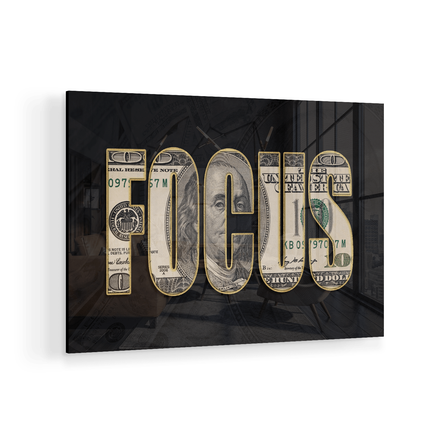 DOLLAR - FOCUS*Plexiglas*60x40*Plexiglas*Kunstwerk*Masculina.nl