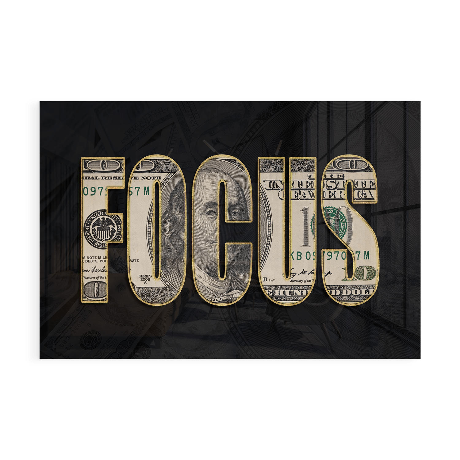 DOLLAR - FOCUS*Plexiglas*60x40*Plexiglas*Kunstwerk*Masculina.nl