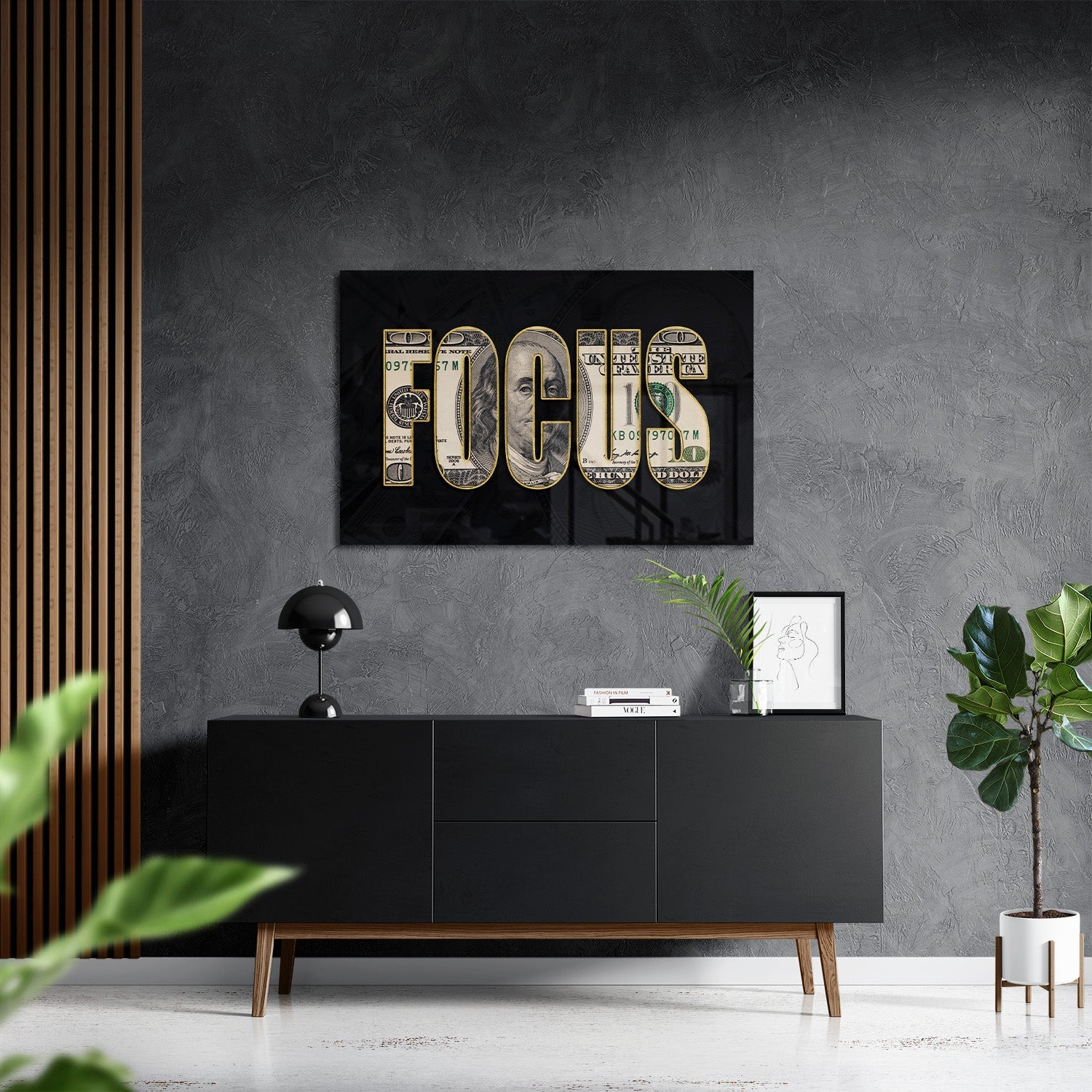DOLLAR - FOCUS*Plexiglas*60x40*Plexiglas*Kunstwerk*Masculina.nl