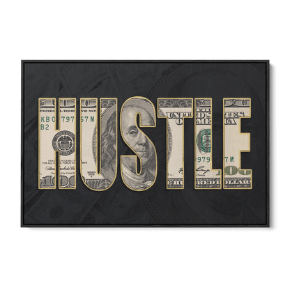 DOLLAR - HUSTLE*Canvas*60x40*Baklijst*Kunstwerk*Masculina.nl