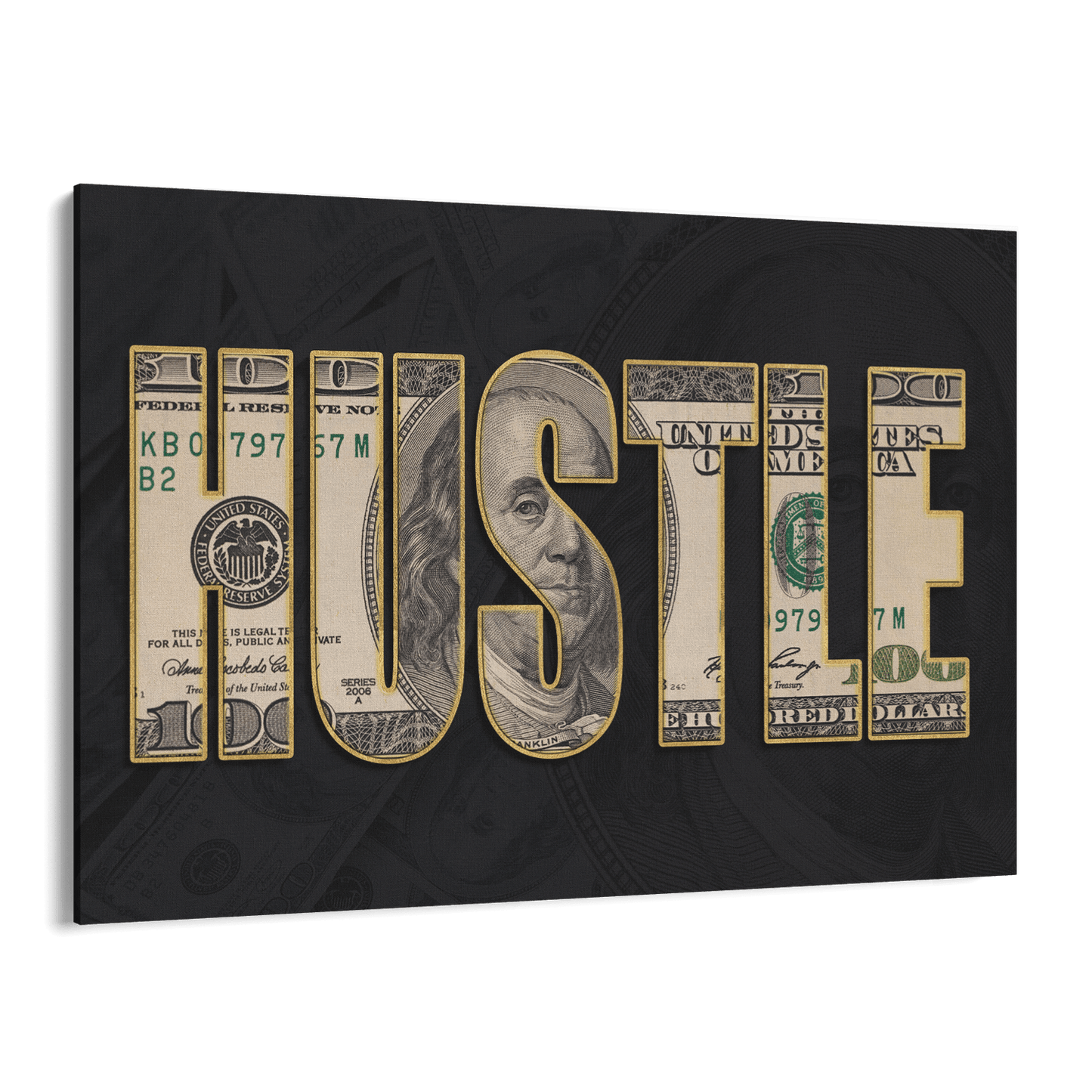DOLLAR - HUSTLE*Canvas*60x40*Canvas*Kunstwerk*Masculina.nl