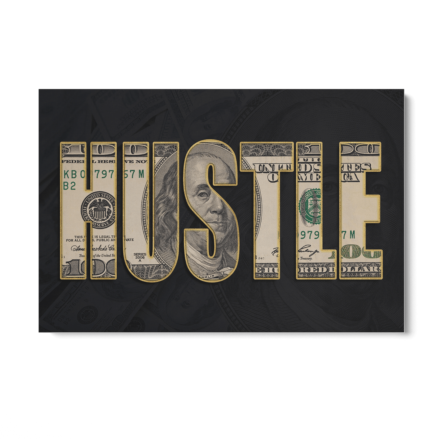 DOLLAR - HUSTLE*Canvas*60x40*Canvas*Kunstwerk*Masculina.nl
