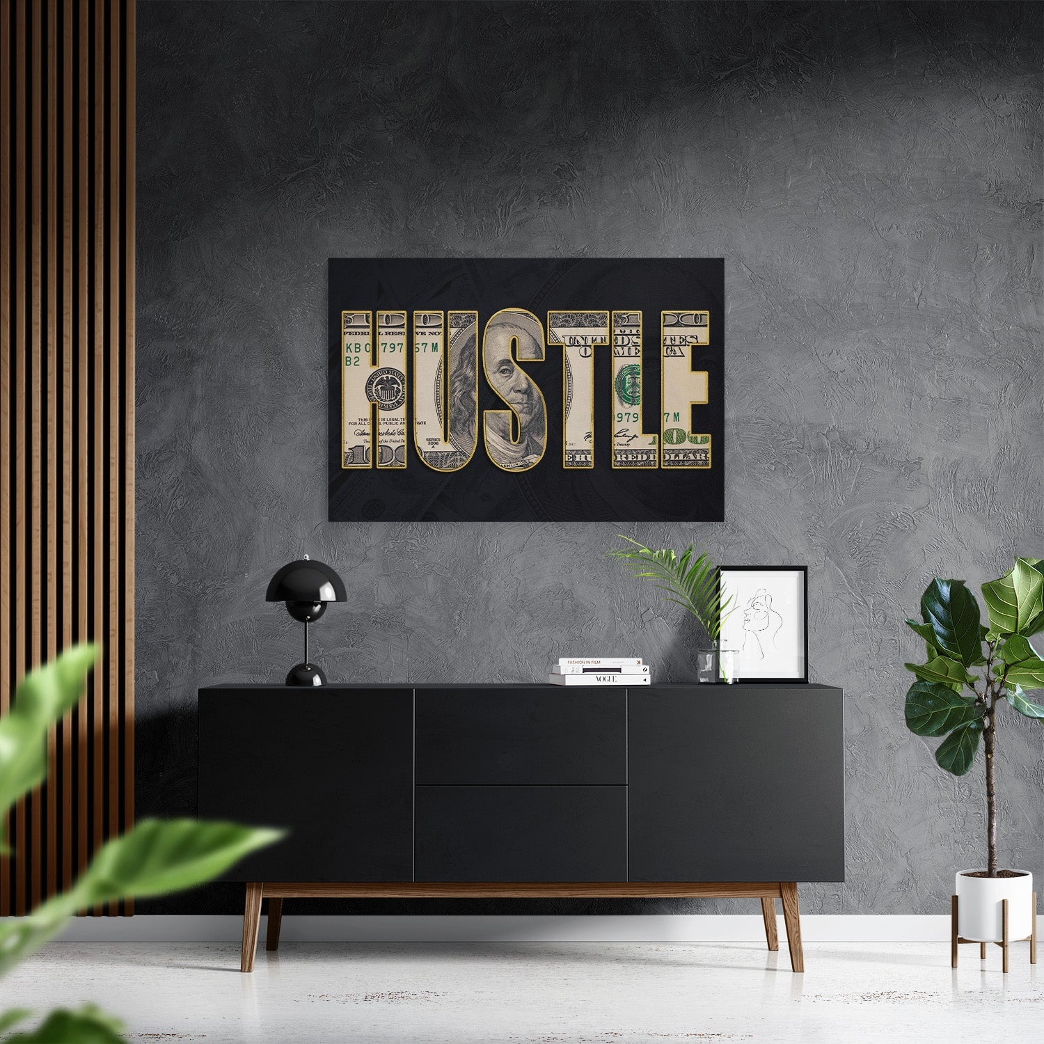 DOLLAR - HUSTLE*Canvas*60x40*Canvas*Kunstwerk*Masculina.nl