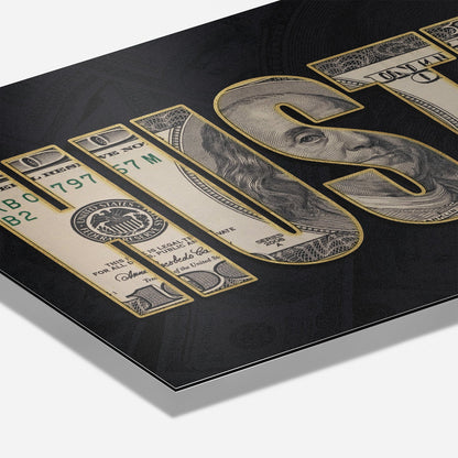 DOLLAR - HUSTLE*Dibond*60x40*Dibond*Kunstwerk*Masculina.nl